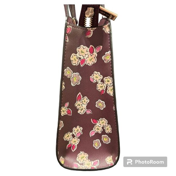 Kate Spade Deep Berry “Frosted Floral” Satchel/Crossbody - NWOT - Picture 7 of 8
